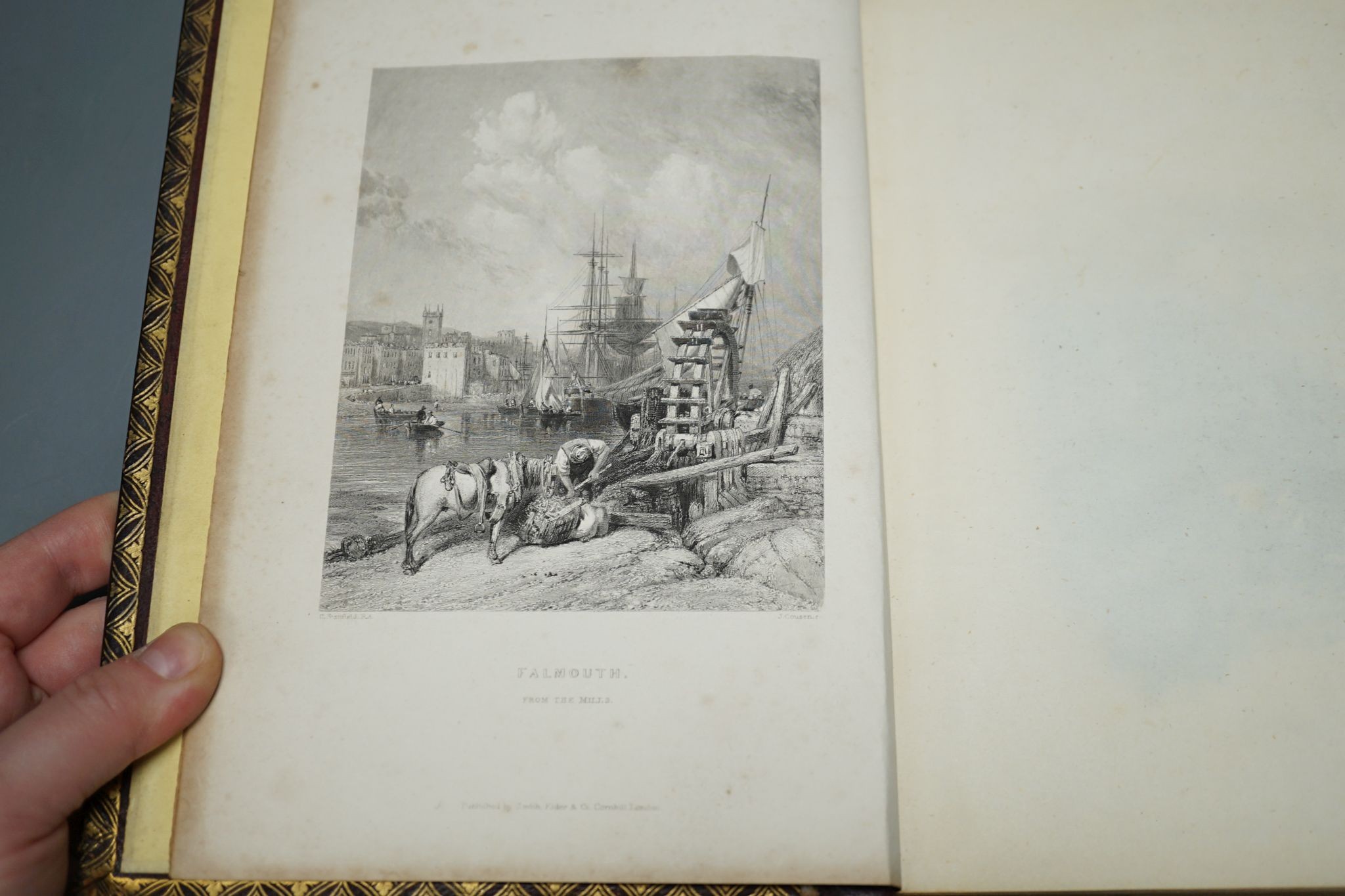 Stanfield, Clarkson - Stanfield's Coast Scenery. A series of views in the British Channel.....engraved pictorial and printed titles and 39 plates (with guards); publisher's maroon gilt decorated morocco. 1836